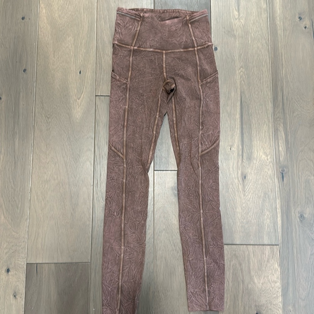 Lululemon Fast and Free High-Rise Tight- 2- brown/pink